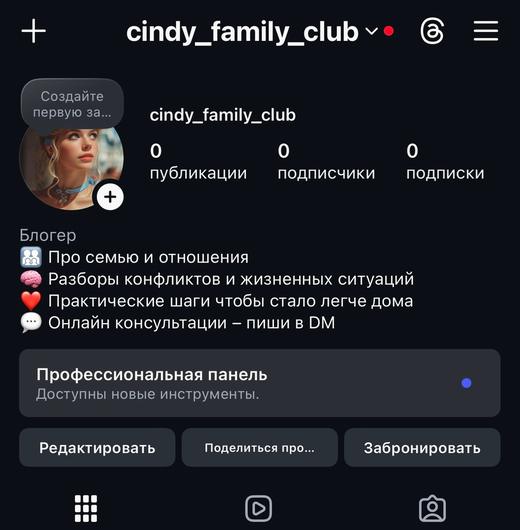 Instagram profile design for Cinderella 2.0